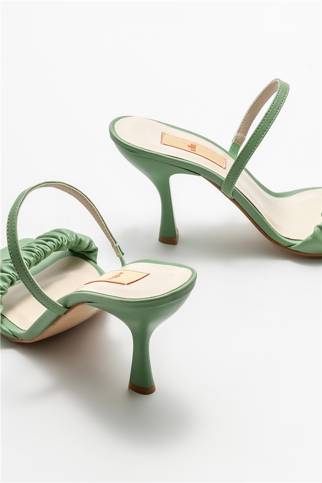 Yeşil Kadın Topuklu Sandalet