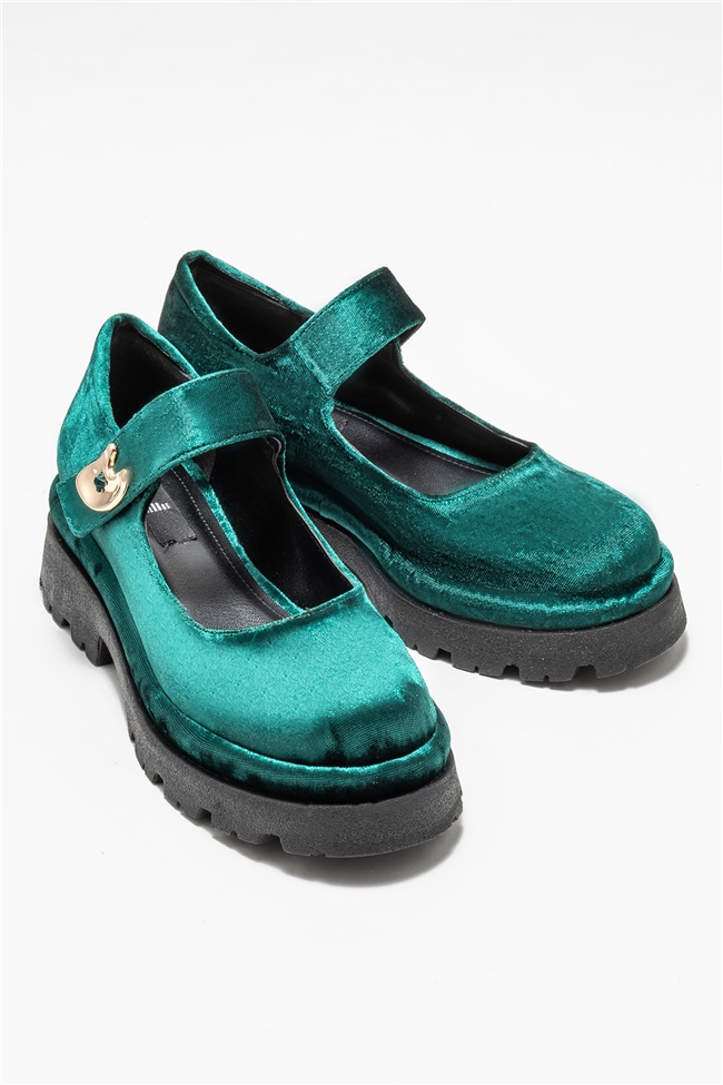 Yeşil Kadın Günlük Düz Ayakkabı