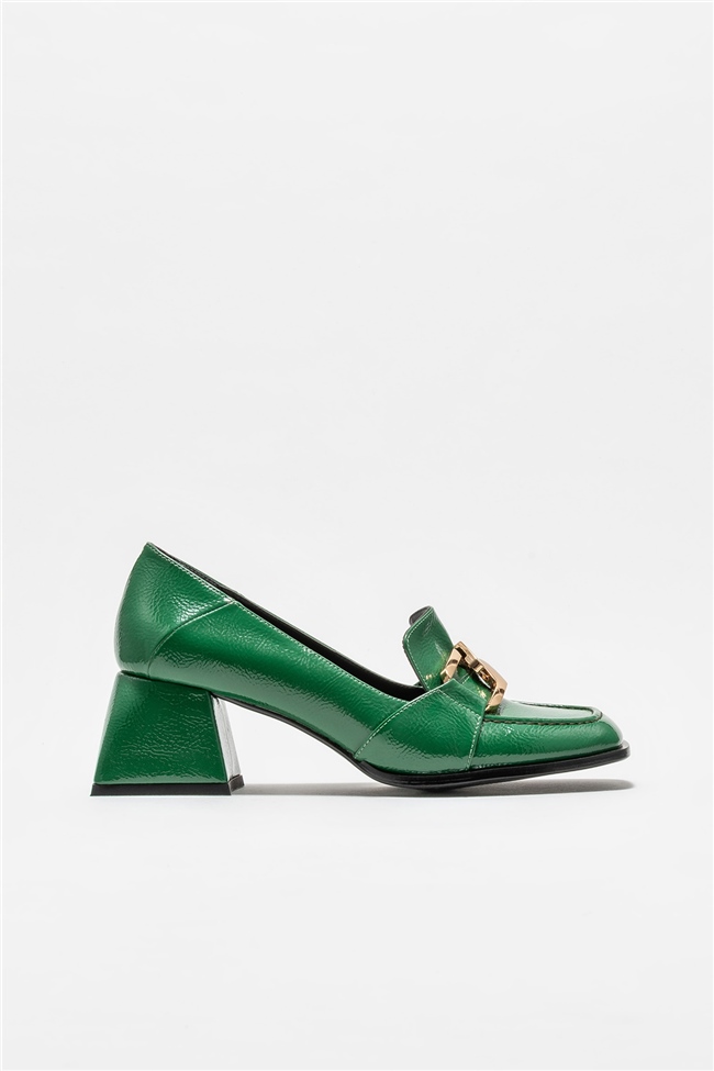 Yeşil Kadın Orta Topuk Ayakkabı