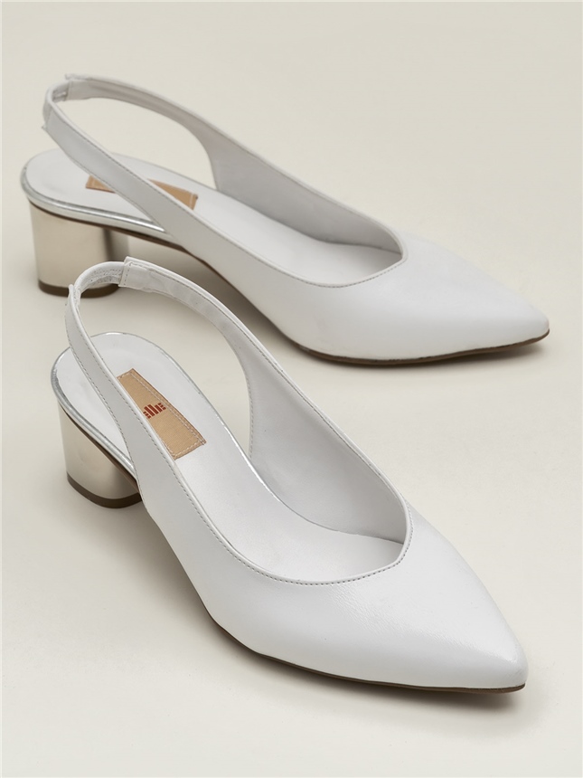 Beyaz Kadın Kalın Topuklu Ayakkabı Satın Al! ZOWIEE-02 Fiyatı | Elle Shoes