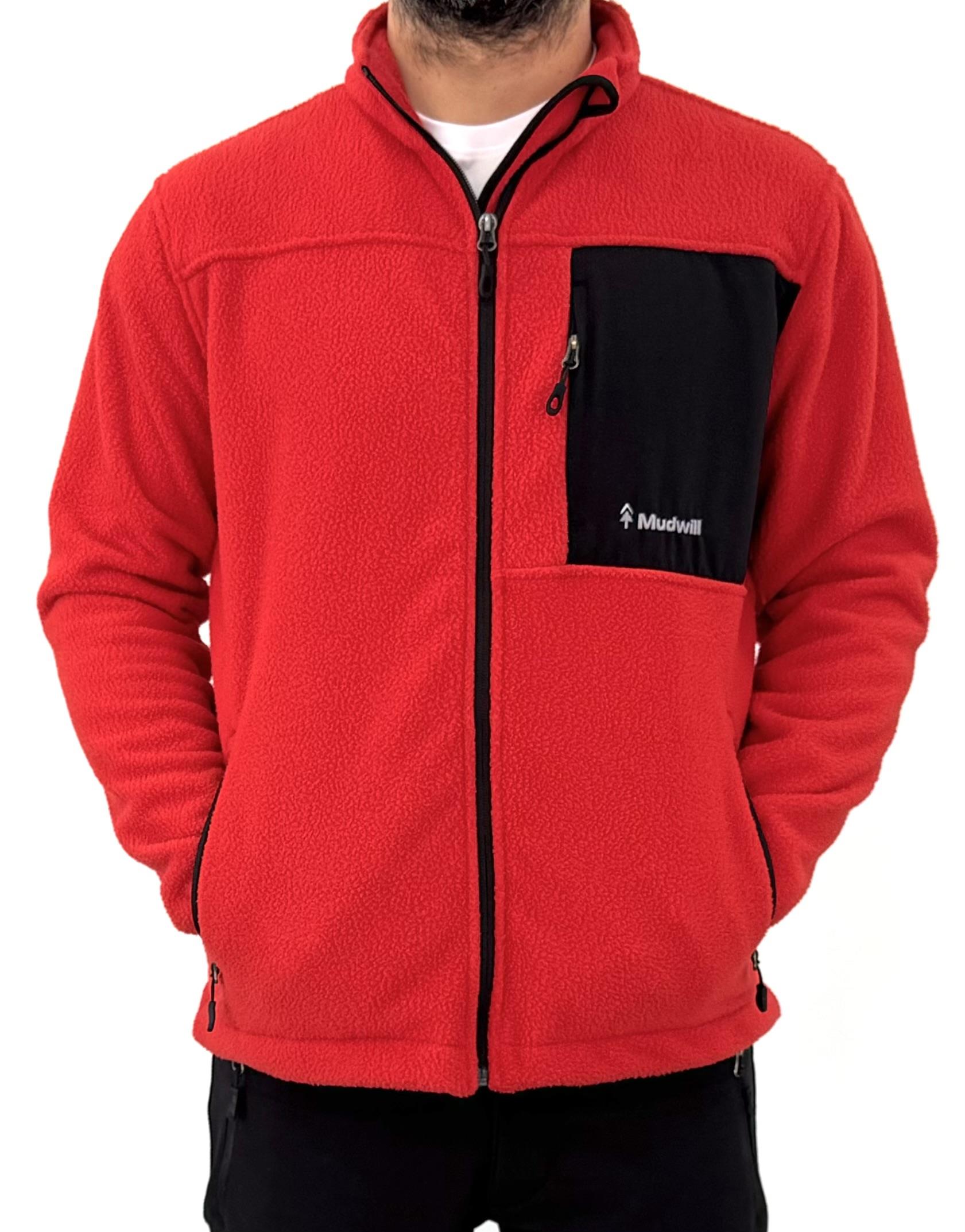 Mudwill Full Zip Sherpa Polar Ceket-Kırmızı