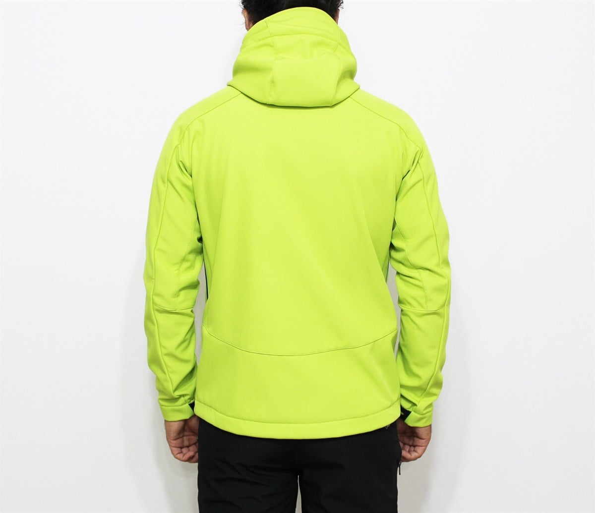 Mudwill Kapşonlu Softshell Erkek Mont Ceket Fosfor Yeşil