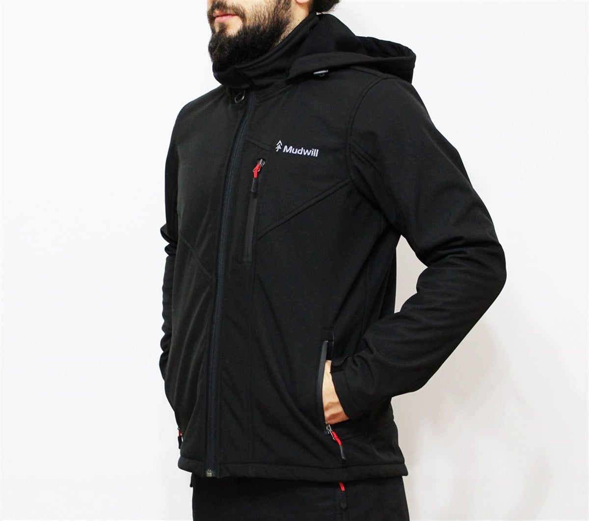 Mudwill Outdoor Softshell Erkek Mont Ceket-Siyah