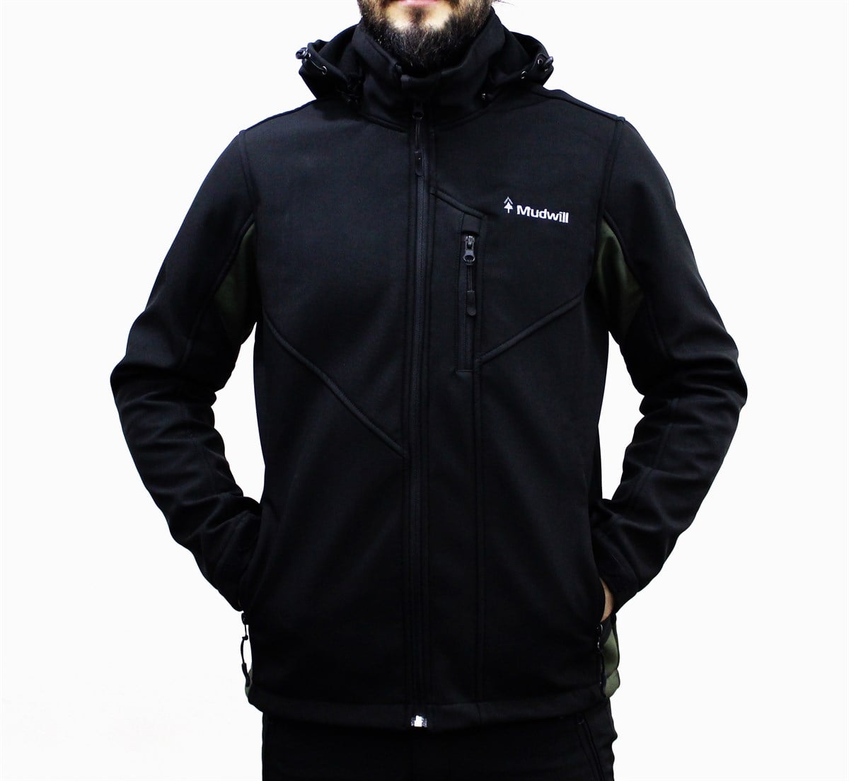 Mudwill Outdoor Softshell Erkek Mont Ceket - Haki-Siyah