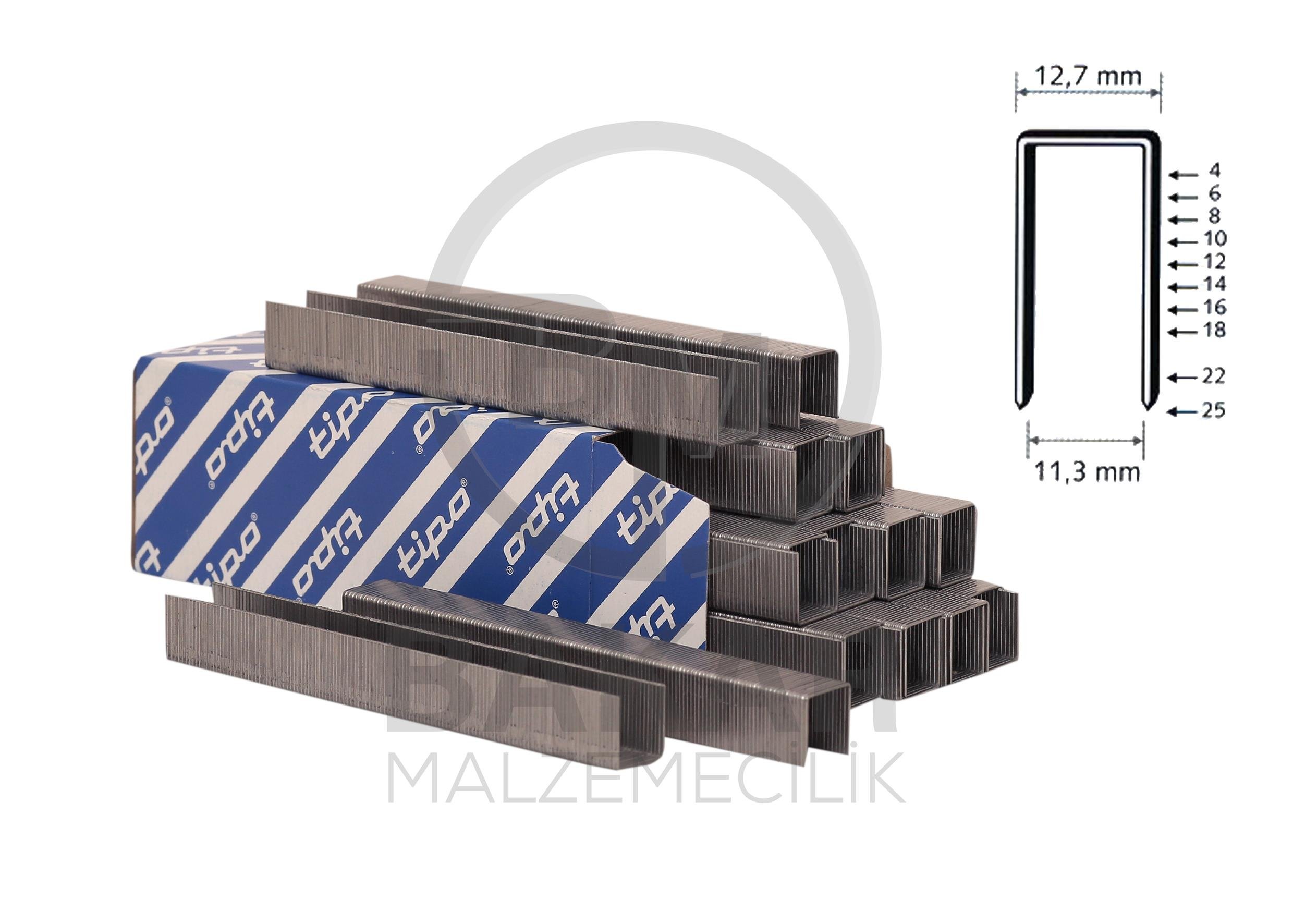 816 80/16 Tipo Zımba Teli Ölçüleri 12,7 X 16 mm