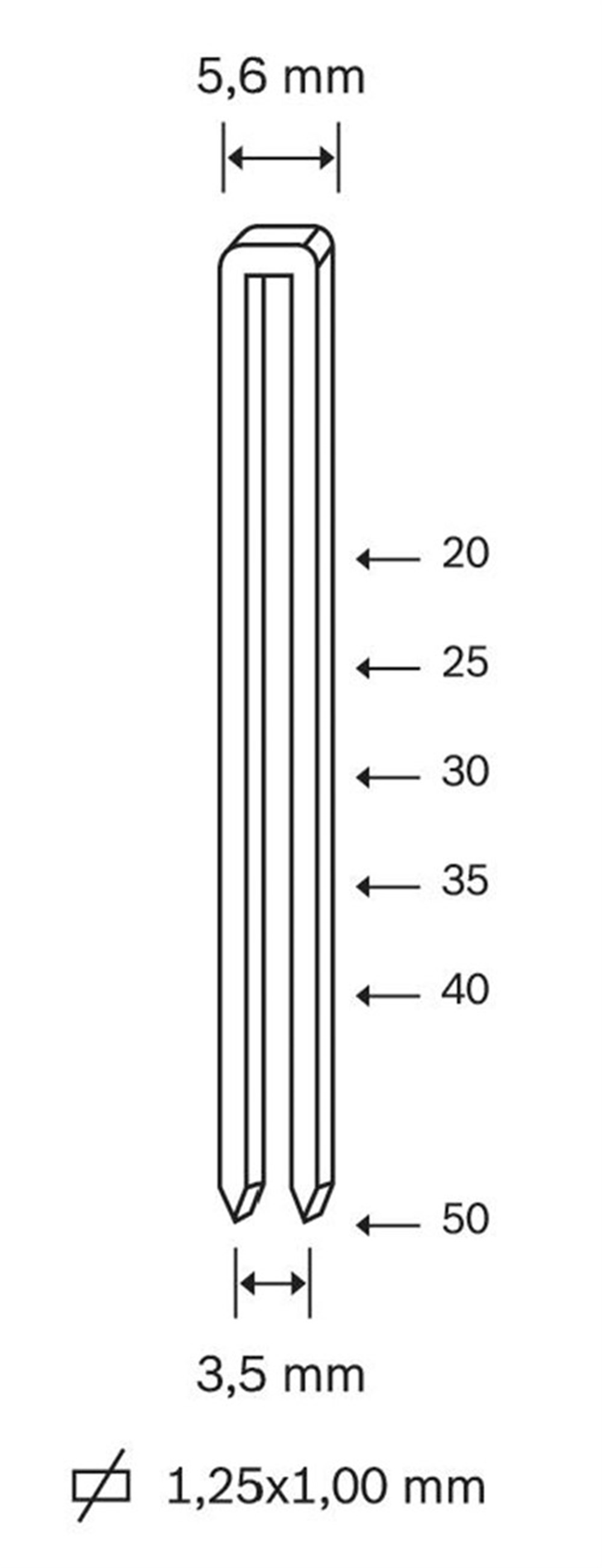 9050 Zımba Teli Ölçüleri 5,6 mm X 50 mm / www.dosememarket.com