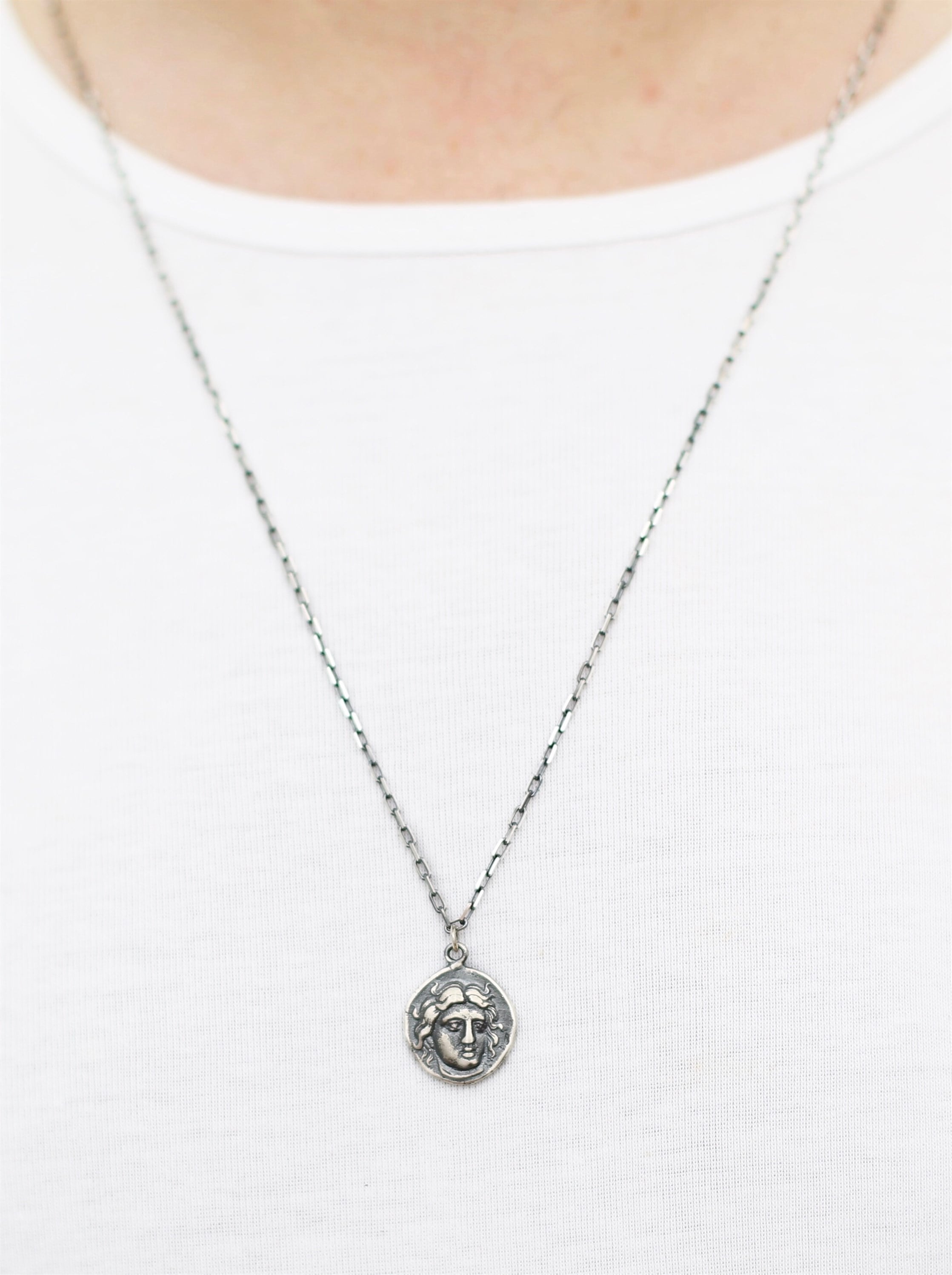 Antik Erkek Kolye 925 Ayar Gümüş