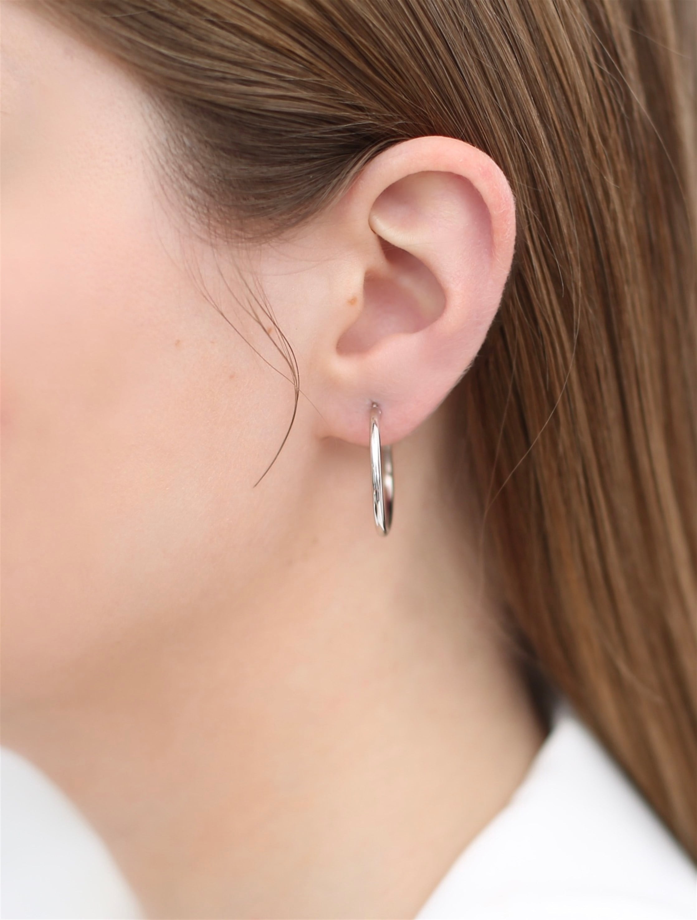 Halka Küpe 925 Ayar Gümüş (orta)