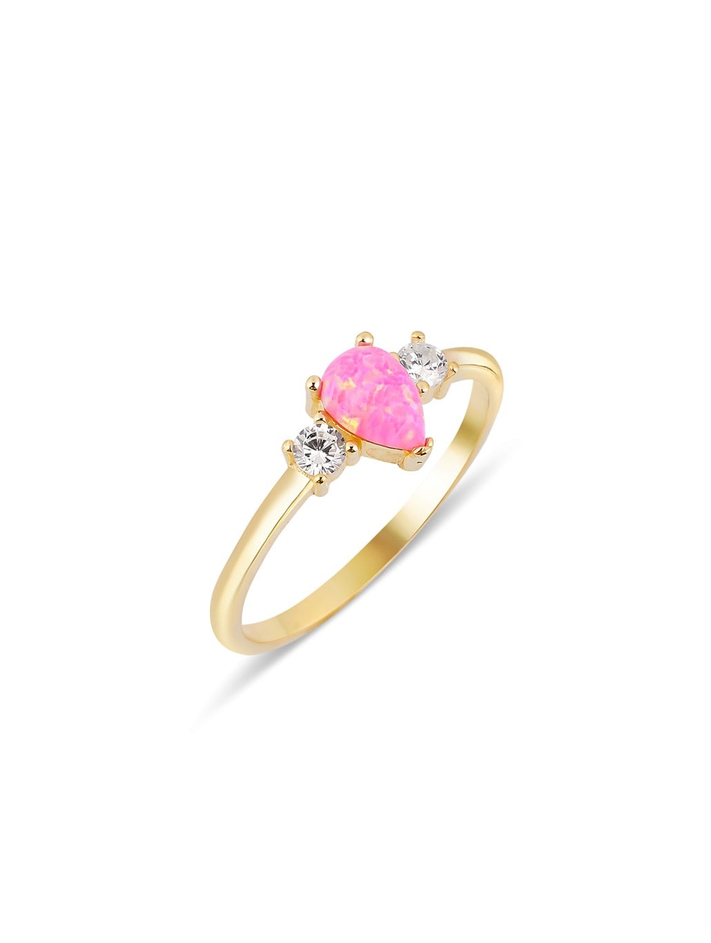 Pembe Damla yüzük 925 Ayar Gümüş
