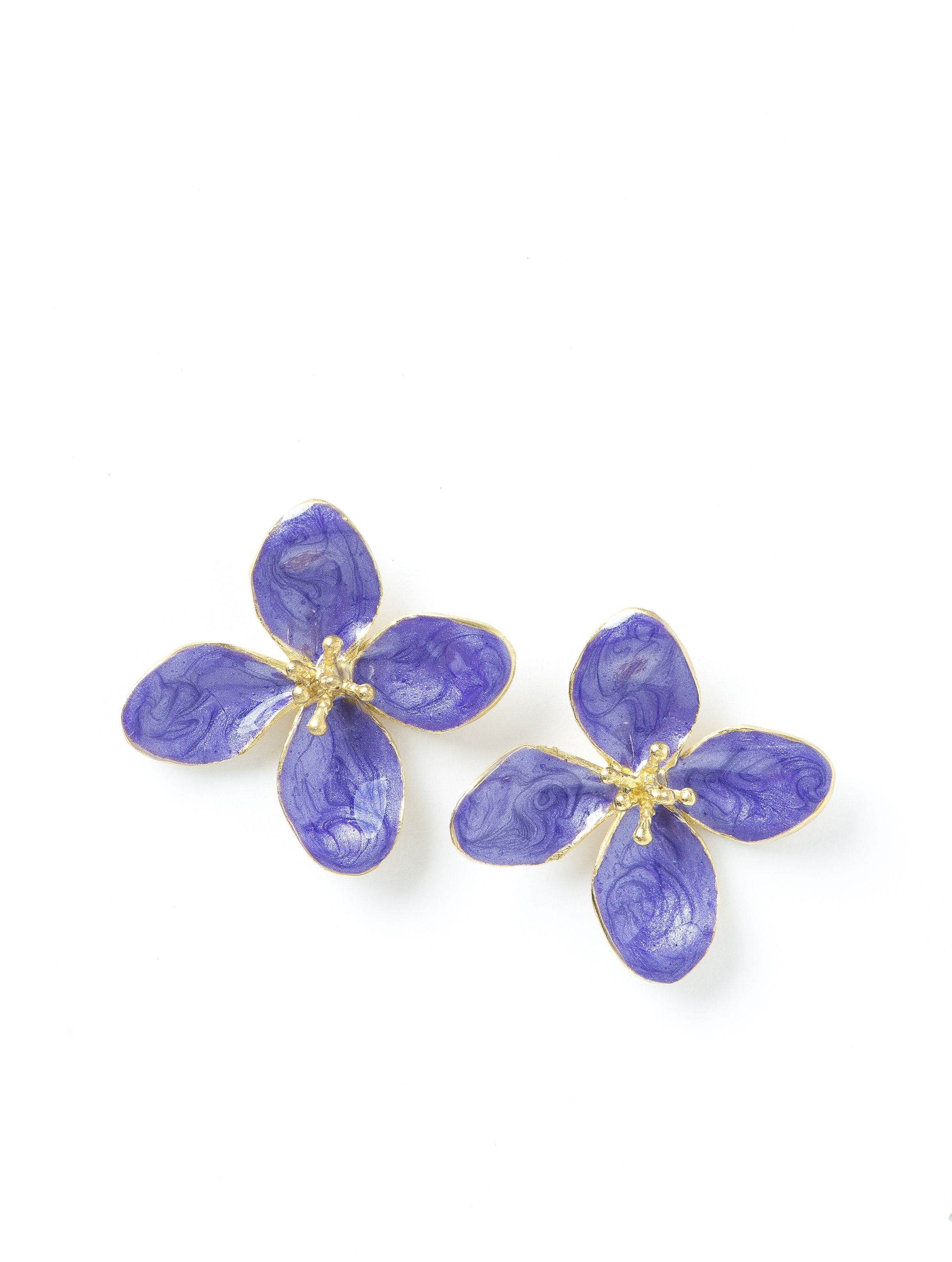 Sedef Mineli Çiçek Küpe Bronz 