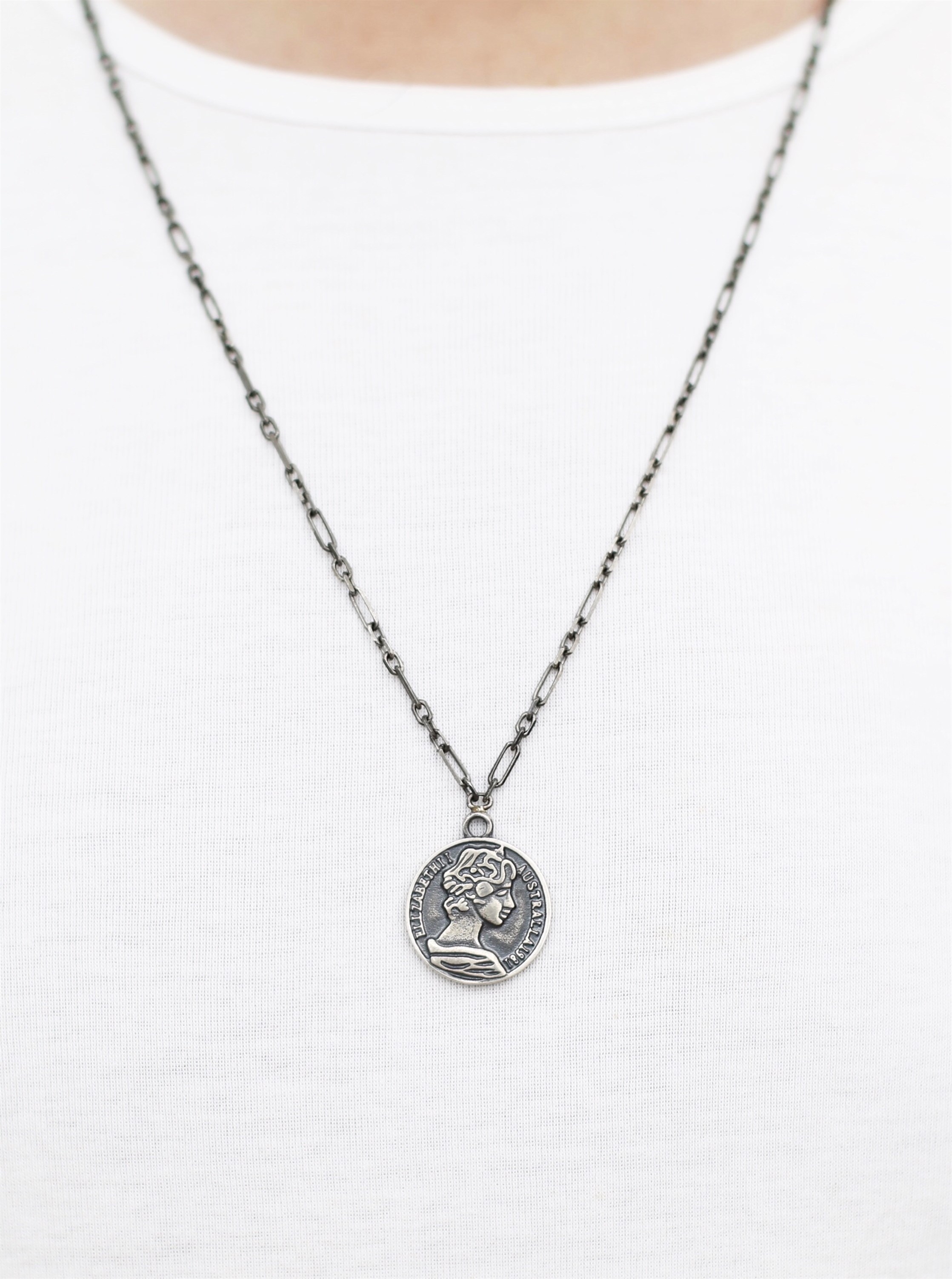 Vintage Coin Madallion 925 ayar gümüş