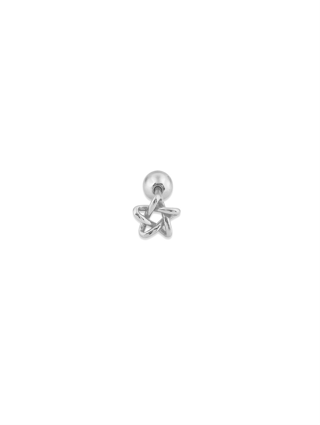 Çizik Yıldız Piercing 925 Ayar Gümüş