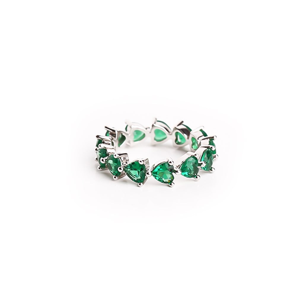 Emerald Tamtur Yüzük 925 Ayar Gümüş