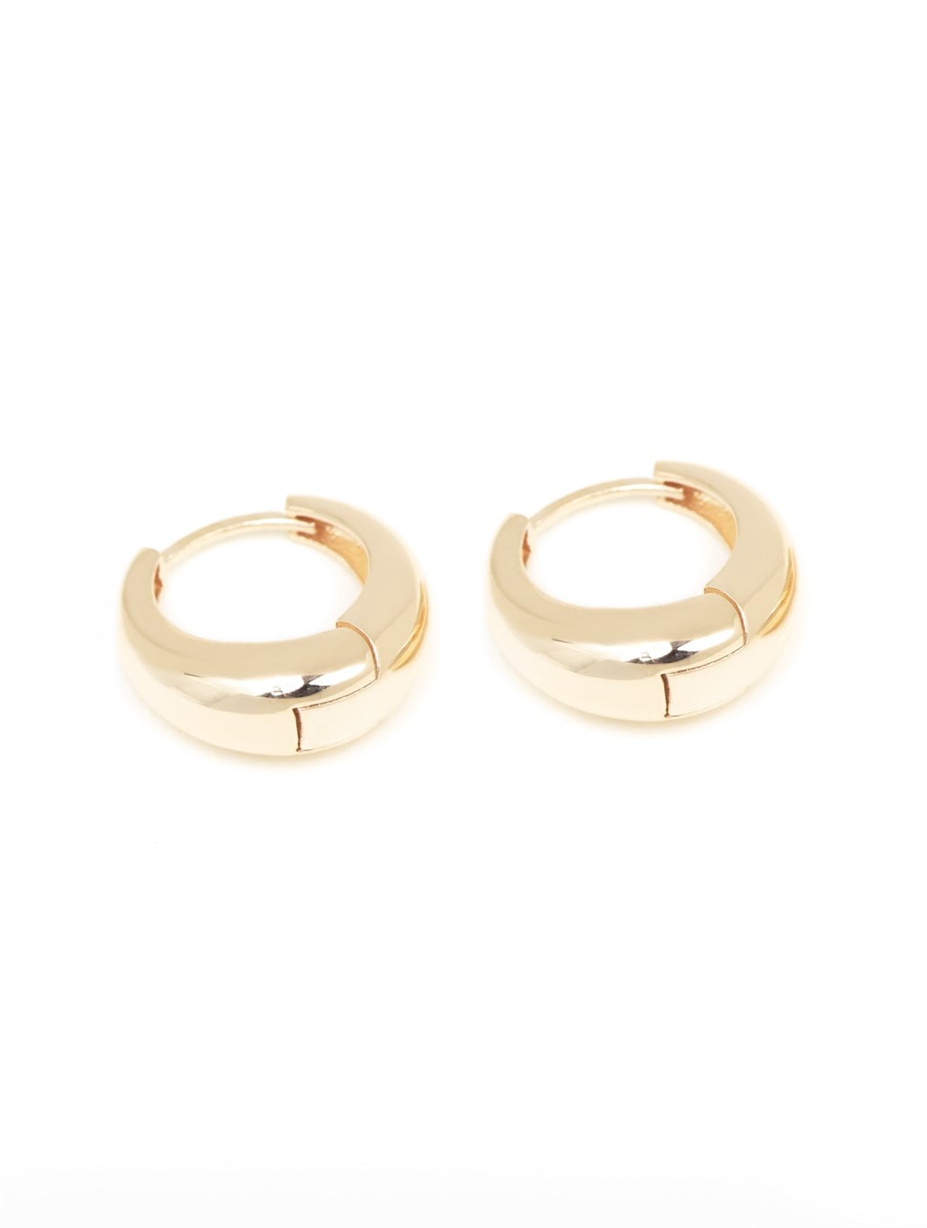Kalın Gold Küpe 925 Ayar Gümüş