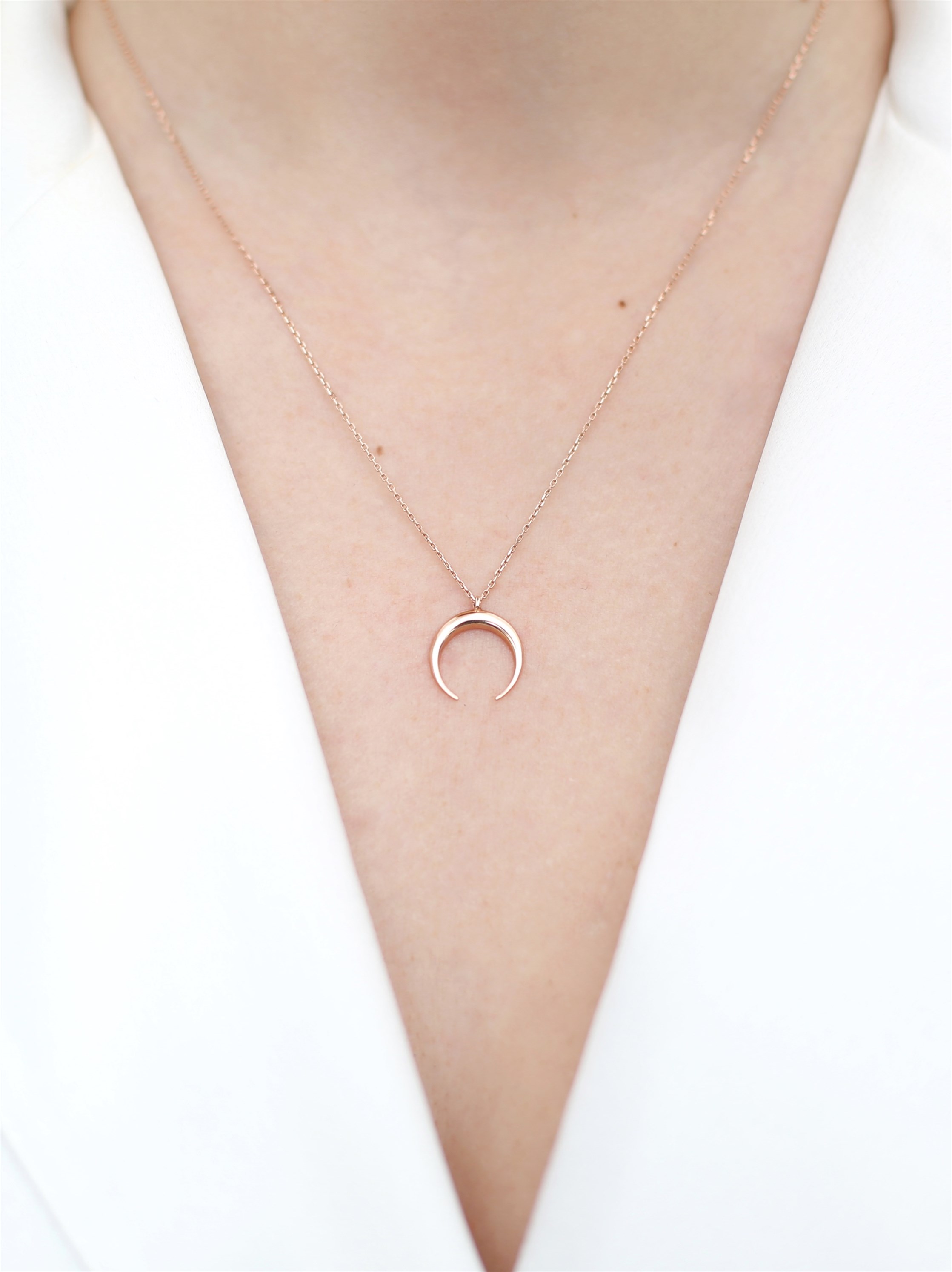 Mini Hilal Kolye 925 Ayar Gümüş