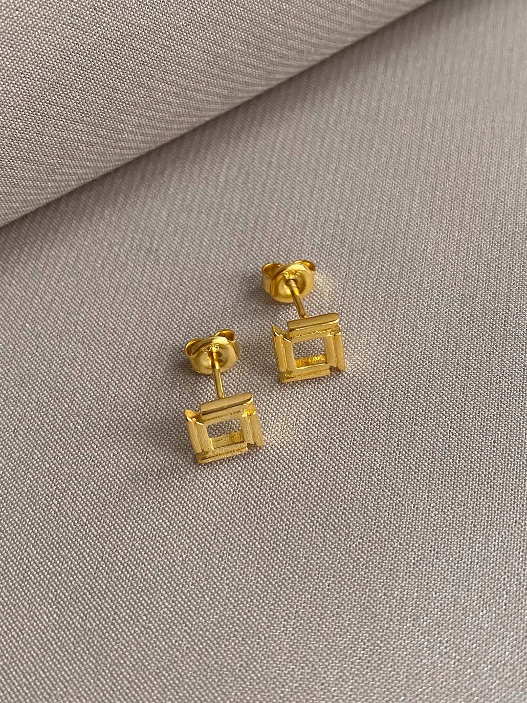 Mini Kare Küpe 925 Ayar Gümüş