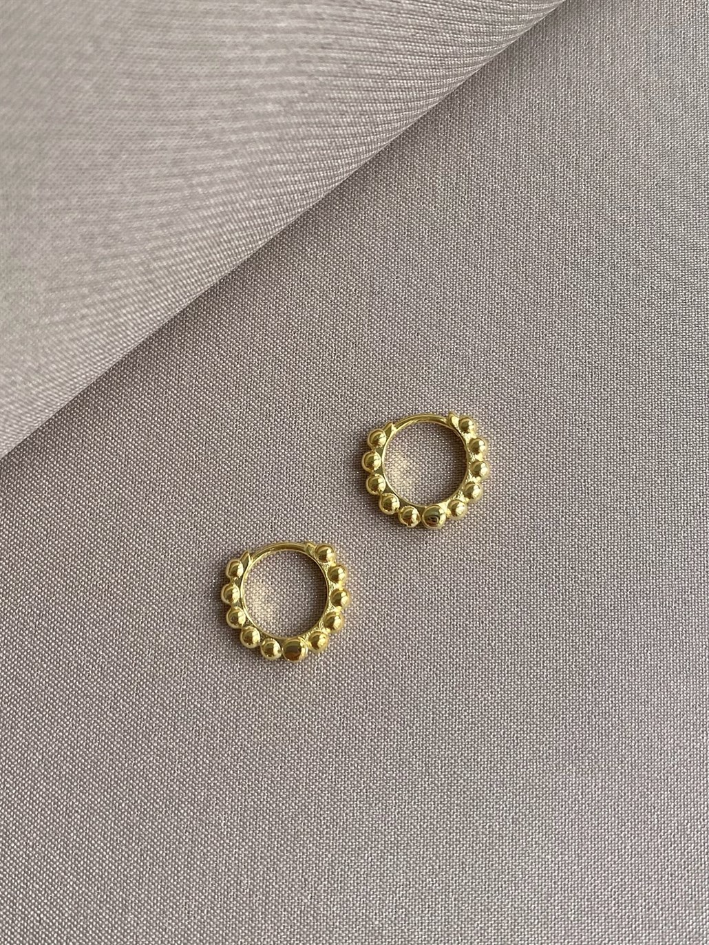 Mini Top Halka Küpe 925 Ayar Gümüş