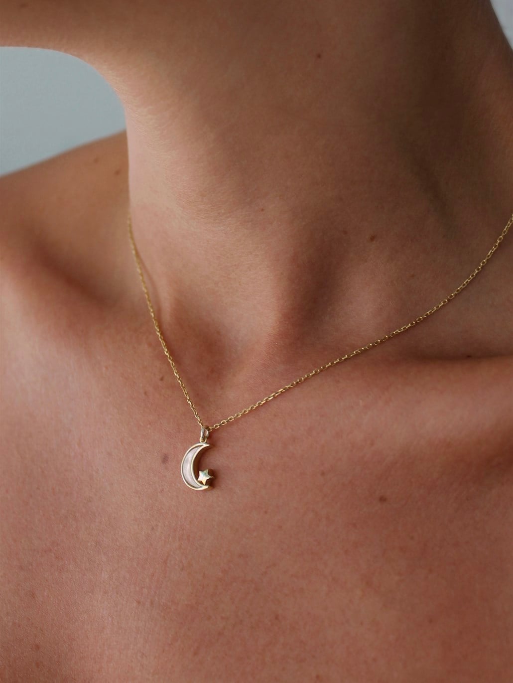 Moon Star Kolye 925 Ayar Gümüş