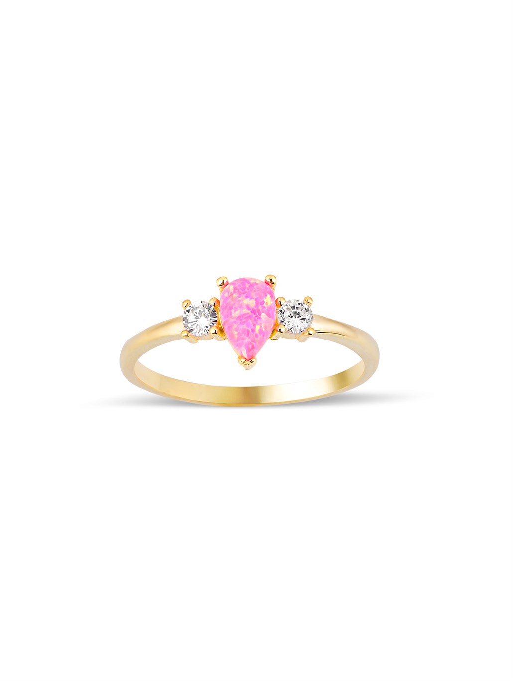 Pembe Damla yüzük 925 Ayar Gümüş