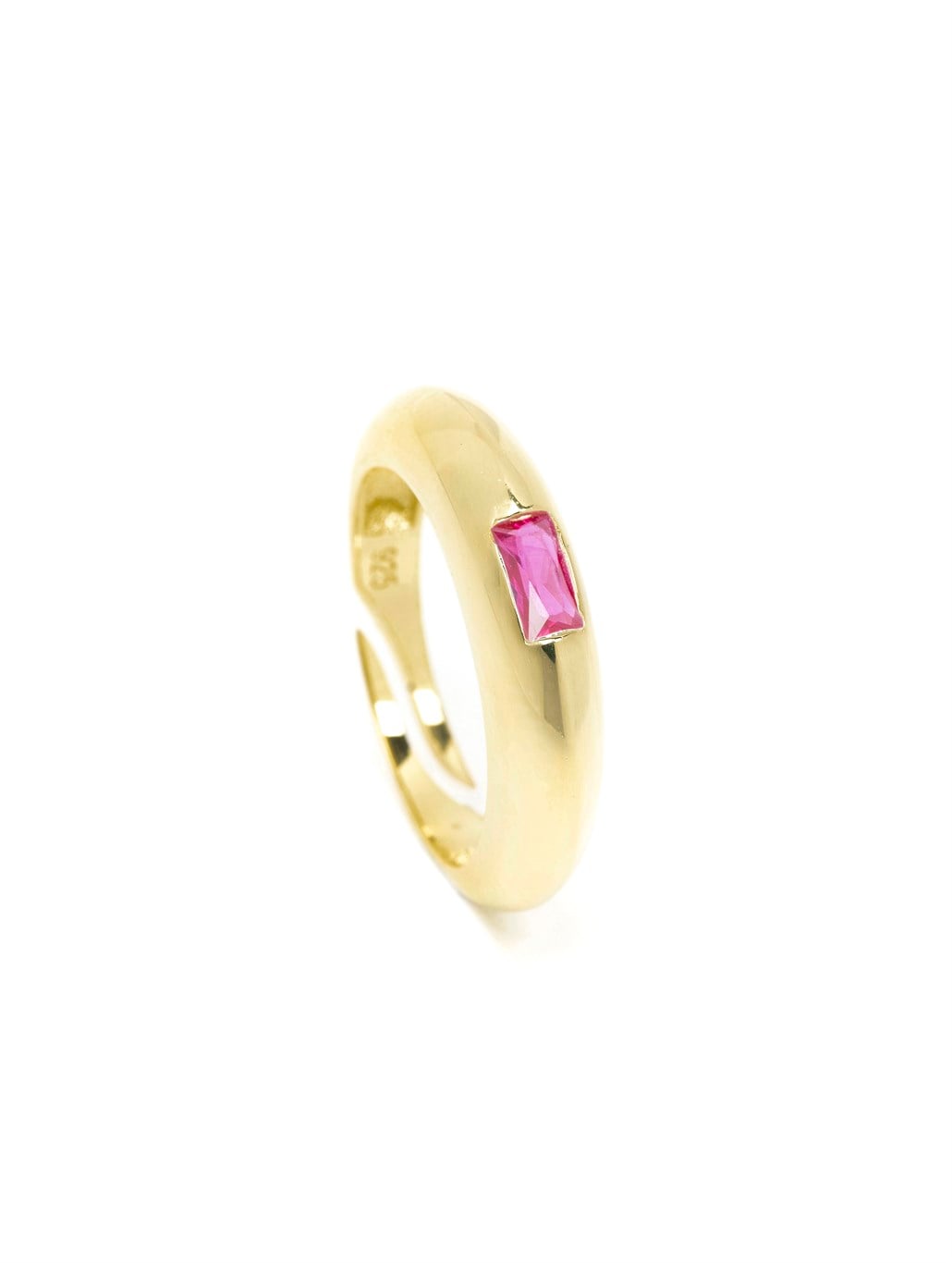 Pembe Zirkon Taş Yüzük 925 Ayar Gümüş