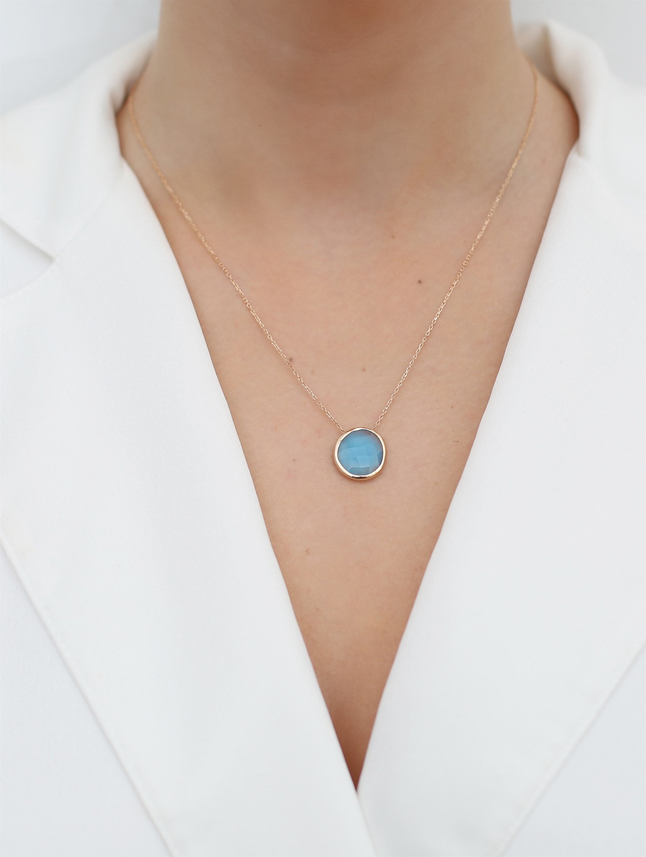 Peruvian Blue Kolye 925 ayar gümüş