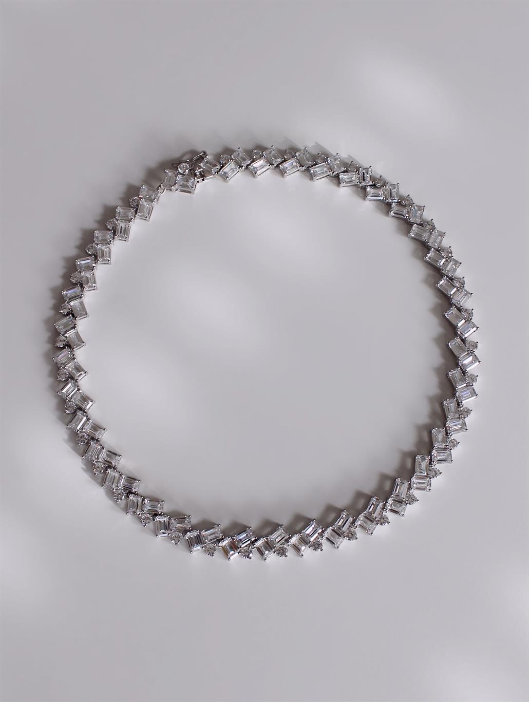 Silver Baget Formlu Su Yolu Kolye