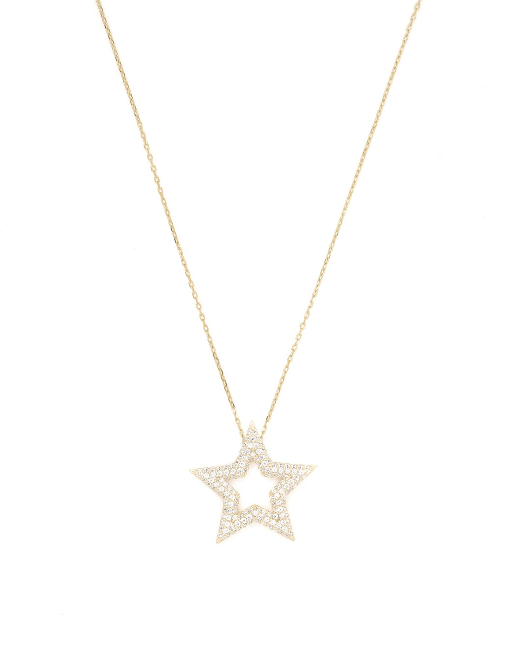 Taşlı Star Kolye 925 Ayar Gümüş