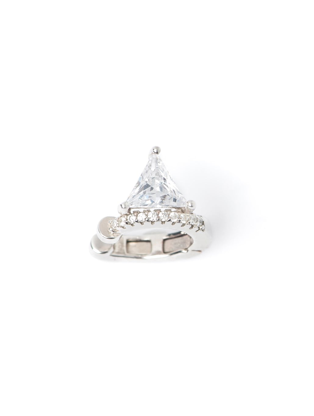 Triangle Stone Kıkırdak Küpe 925 Ayar Gümüş