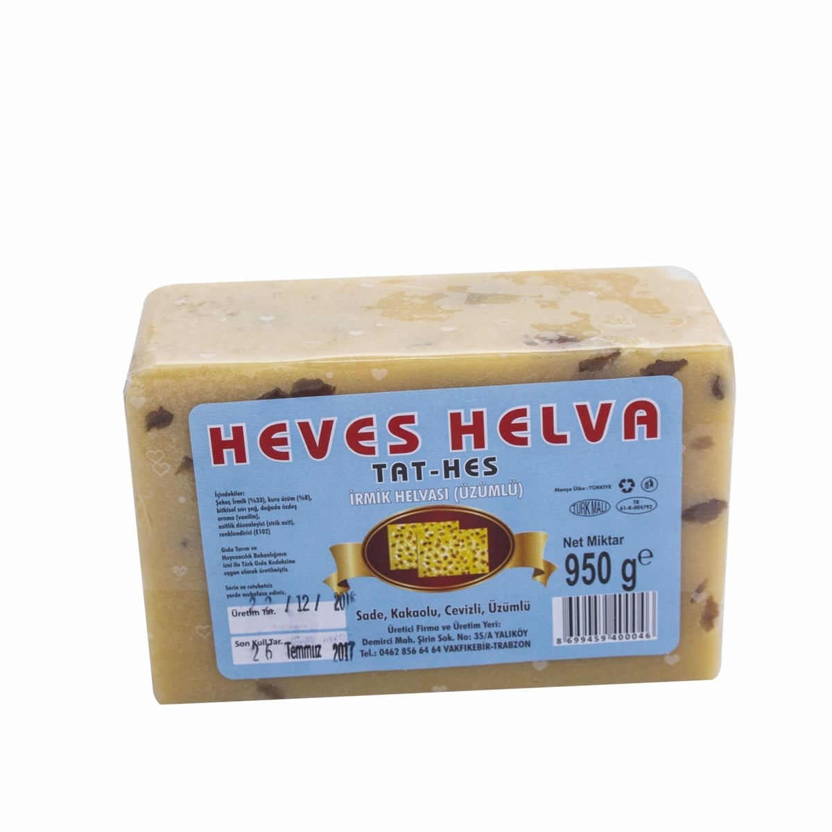 Üzümlü İrmik Helvası 950 Gr