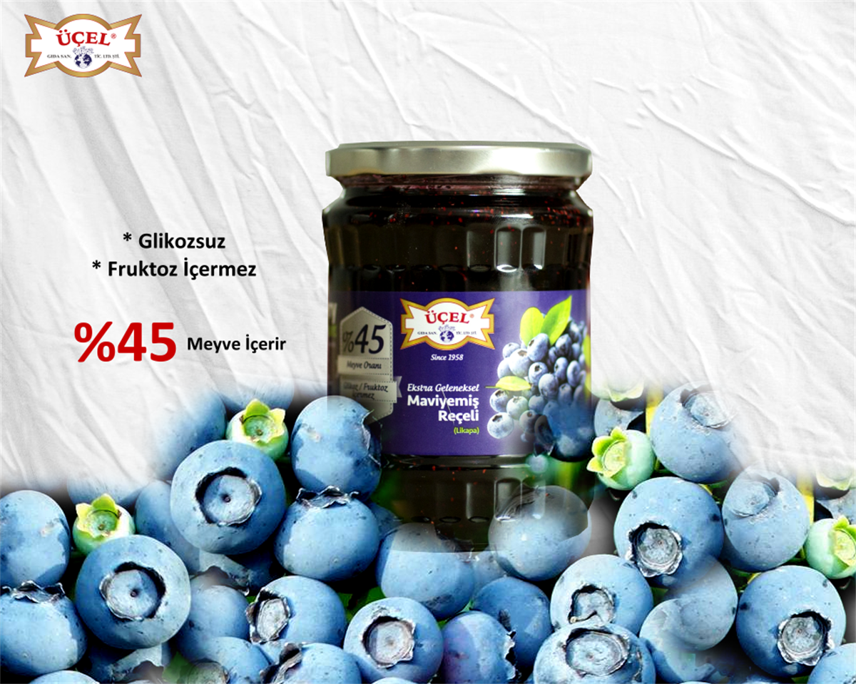 Üçel Mavi Yemiş (Likapa) Reçeli Glikozsuz 680gr