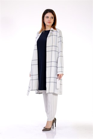 ALMARWAH SALAŞ ÇİZGİLİ BELİ LASTİKLİ PANTOLON