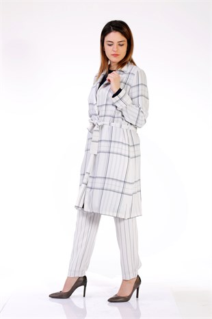 ALMARWAH SALAŞ ÇİZGİLİ BELİ LASTİKLİ PANTOLON