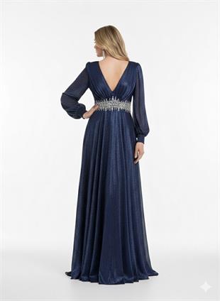 ALCHERA ŞİFON KOLLU BOYDAN ABİYE ELBİSE