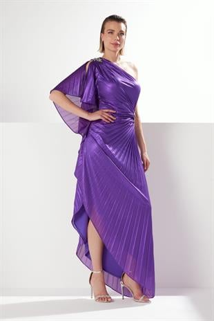 ALCHERA TEK OMUZ AÇIK ABİYE ELBİSE