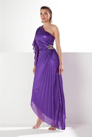 ALCHERA TEK OMUZ AÇIK ABİYE ELBİSE