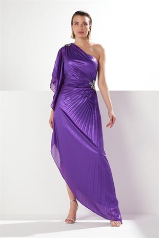 ALCHERA TEK OMUZ AÇIK ABİYE ELBİSE