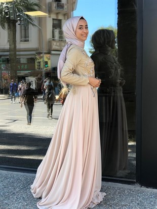 BELLEY TAŞ İŞLEMELİ EVENING DRESS