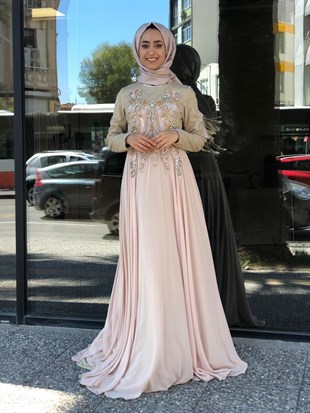 BELLEY TAŞ İŞLEMELİ EVENING DRESS