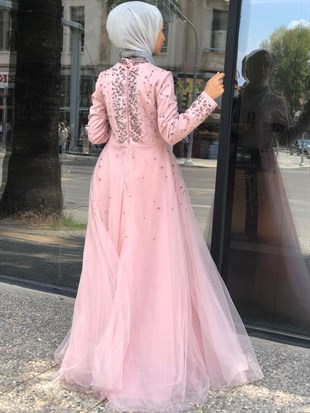 BELLEY TAŞ İŞLEMELİ EVENING DRESS