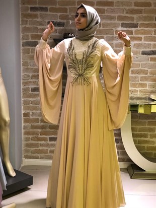 BELLEY TAŞ İŞLEMELİ ABİYE 