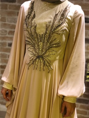 BELLEY TAŞ İŞLEMELİ ABİYE 