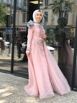 BELLEY TAŞ İŞLEMELİ EVENING DRESS