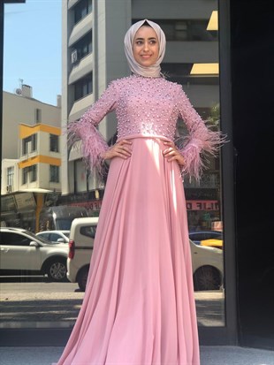 BELLEY TAŞ İŞLEMELİ EVENING DRESS