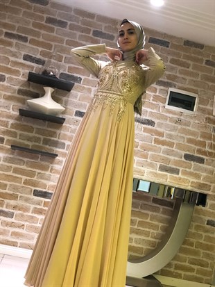 BELLEY TAŞ İŞLEMELİ ABİYE 