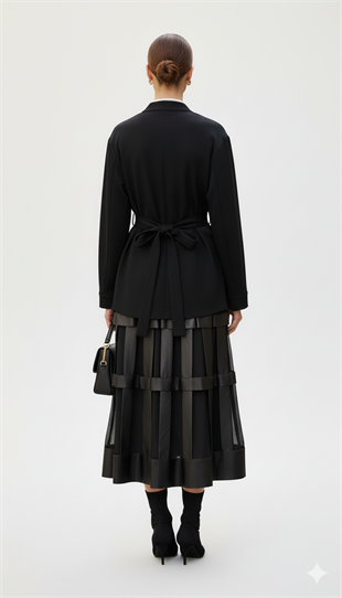 CEREMONY ANJELİK DERİ KAFES ETEK