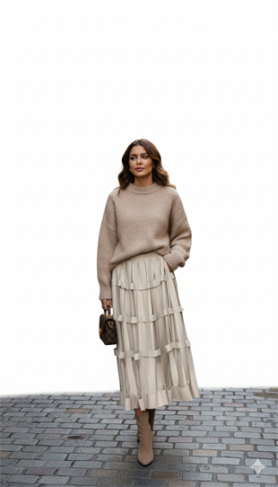 CEREMONY ANJELİK DERİ KAFES ETEK