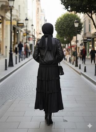 CEREMONY ANJELİK DERİ KAFES ETEK