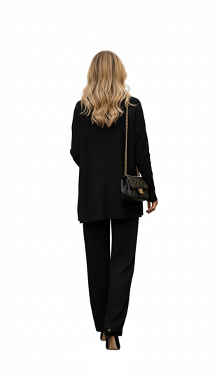 CEREMONY BALIKÇI YAKA KRİSTAL DETAYLI TRİKO TAKIM