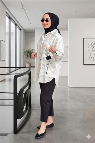 CEREMONY BASKI VE İŞLEME DETAYLI GÖMLEK