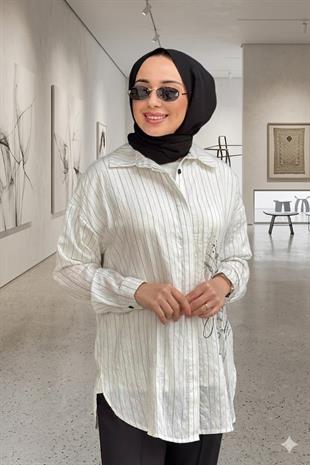 CEREMONY BASKI VE İŞLEME DETAYLI GÖMLEK